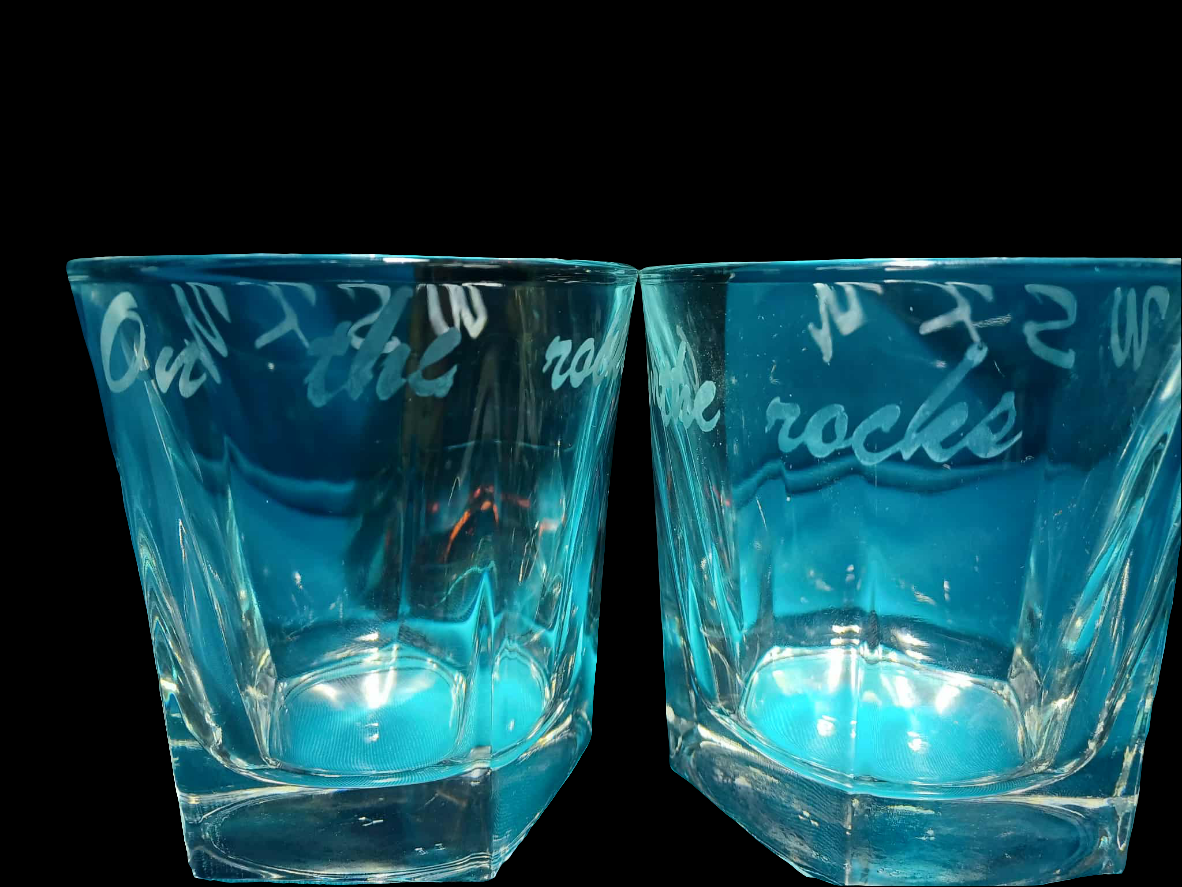 WSKY "on the rocks" bourbon glasses
